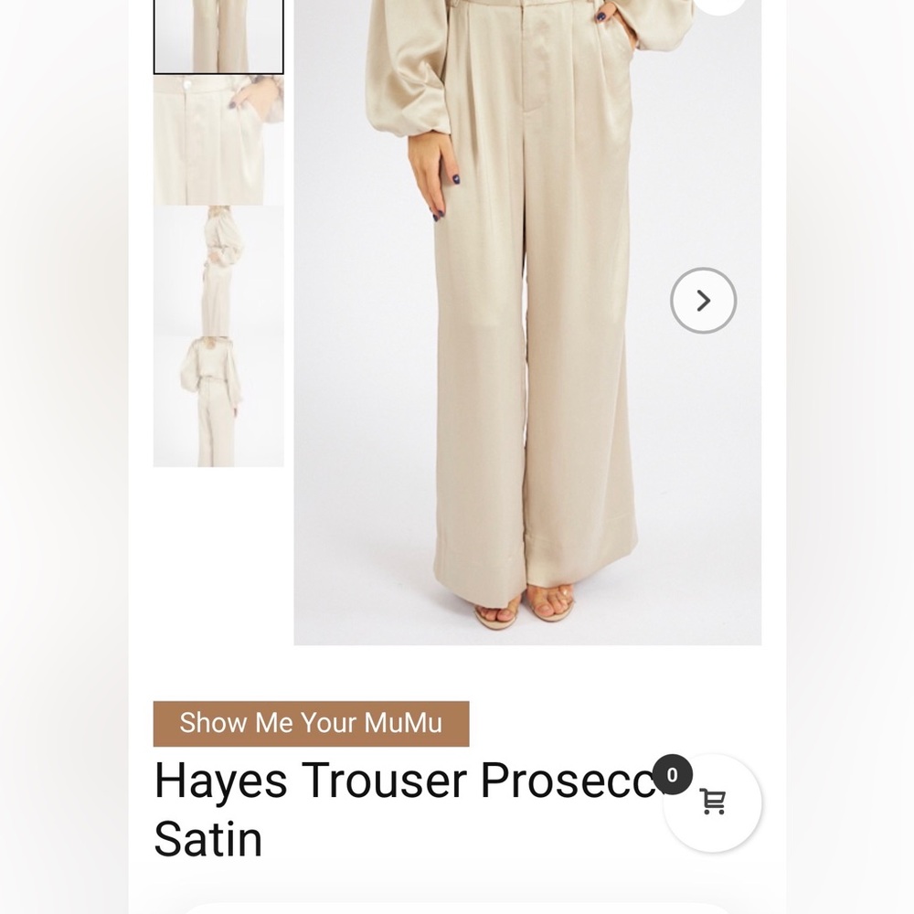 Show me your Mumu beige satin pants. NWT never worn!!!